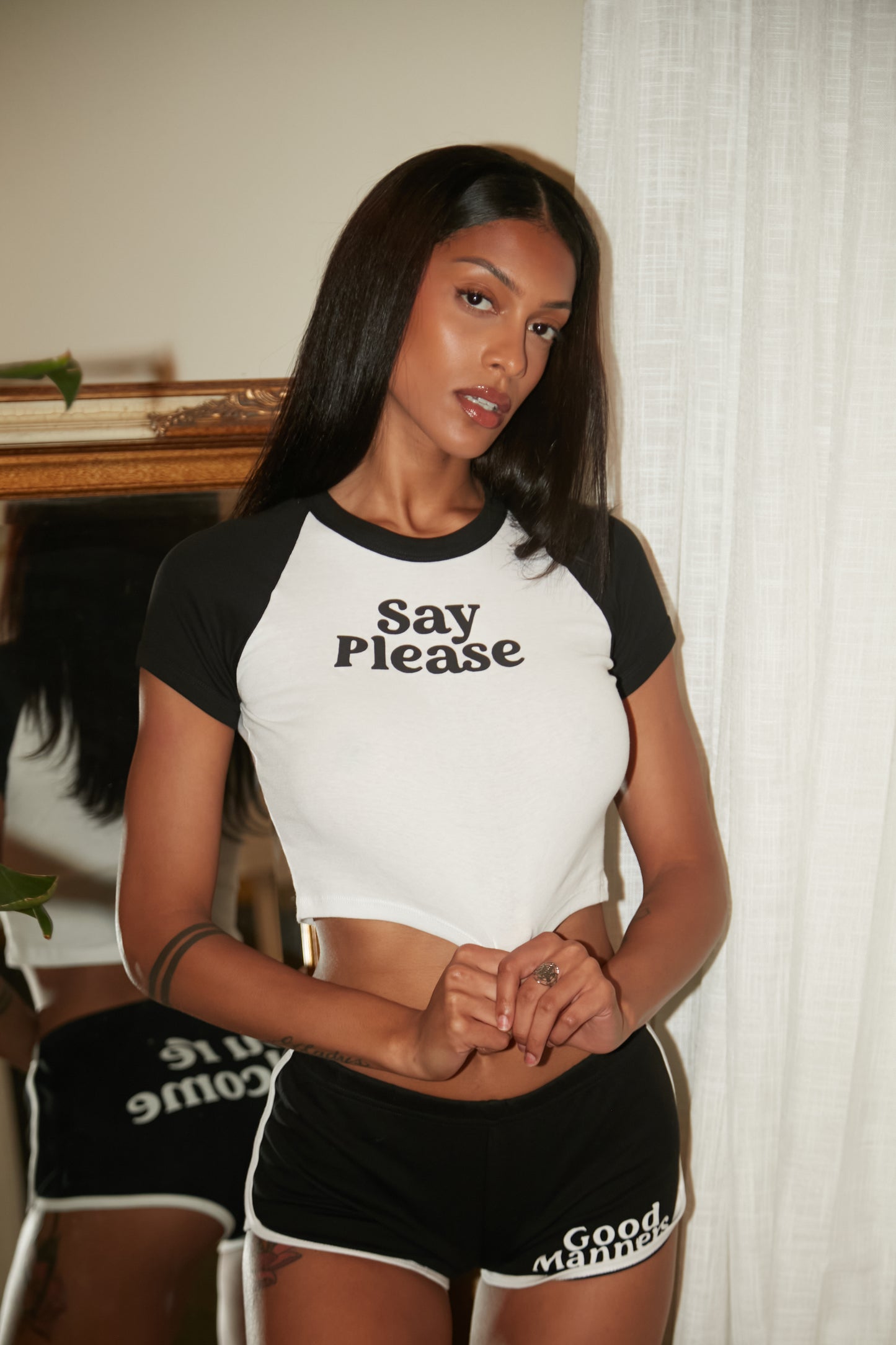 Say Please Baby Tee - Big Logo