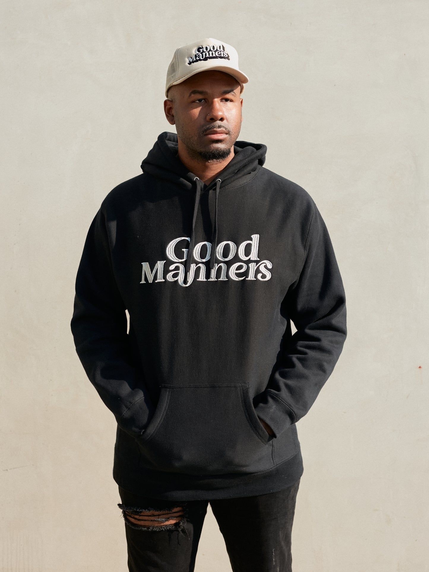 Tan Good Manners Logo Trucker Hat