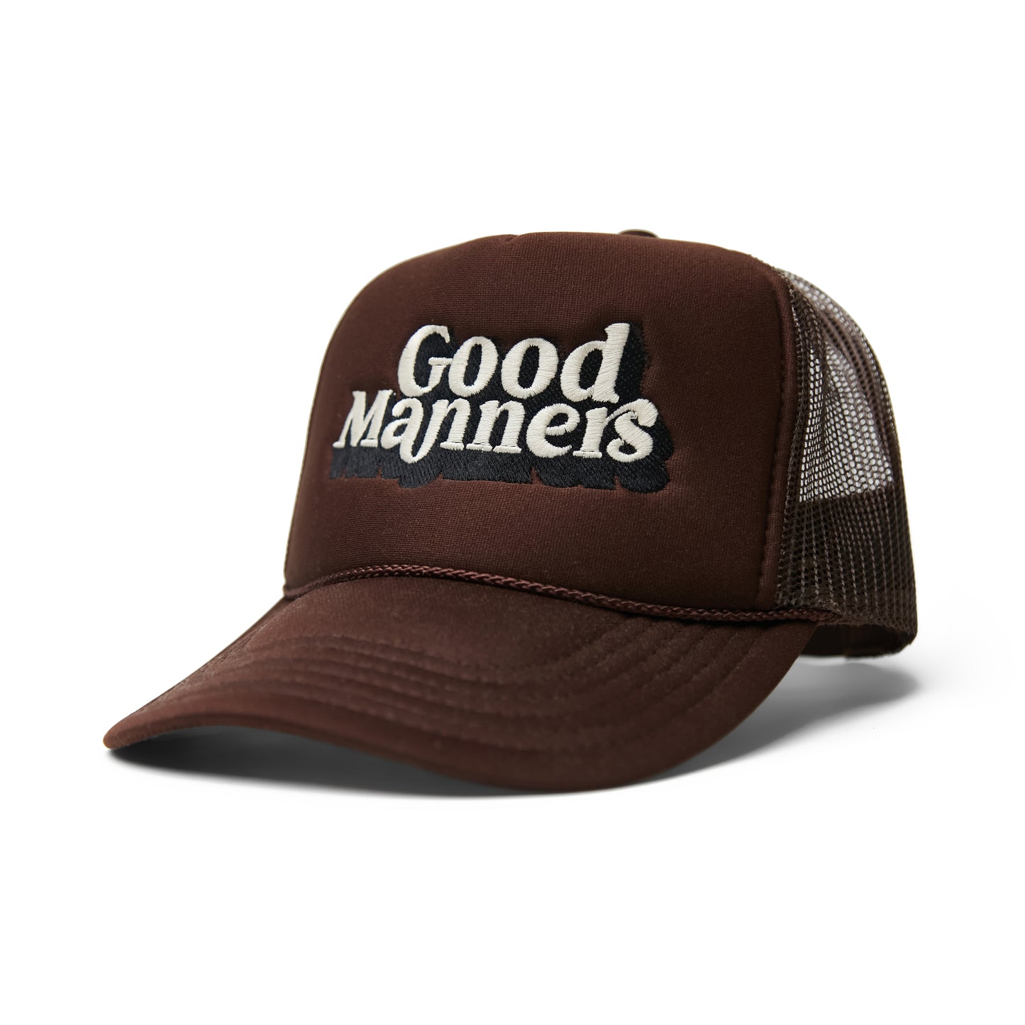 Chocolate Good Manners Logo Trucker Hat