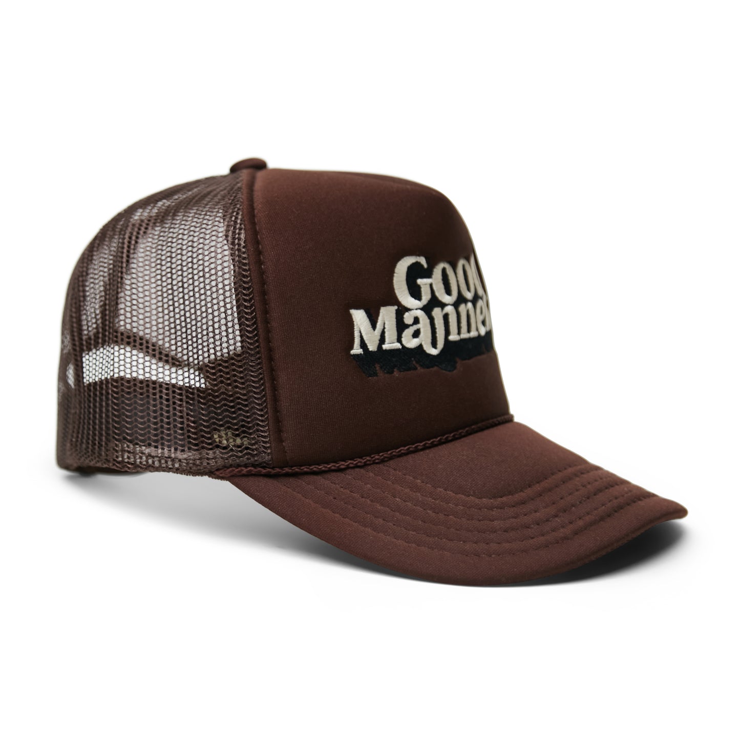 Chocolate Good Manners Logo Trucker Hat