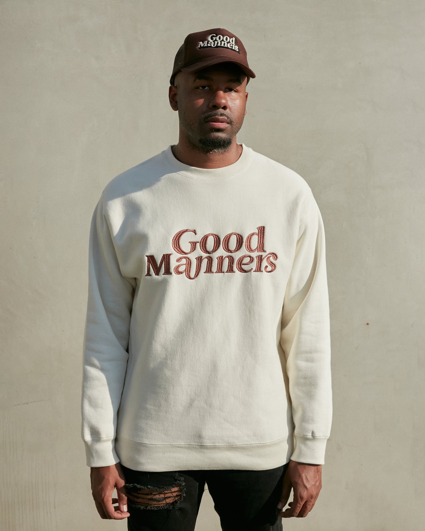 Good Manners Crewneck Sand