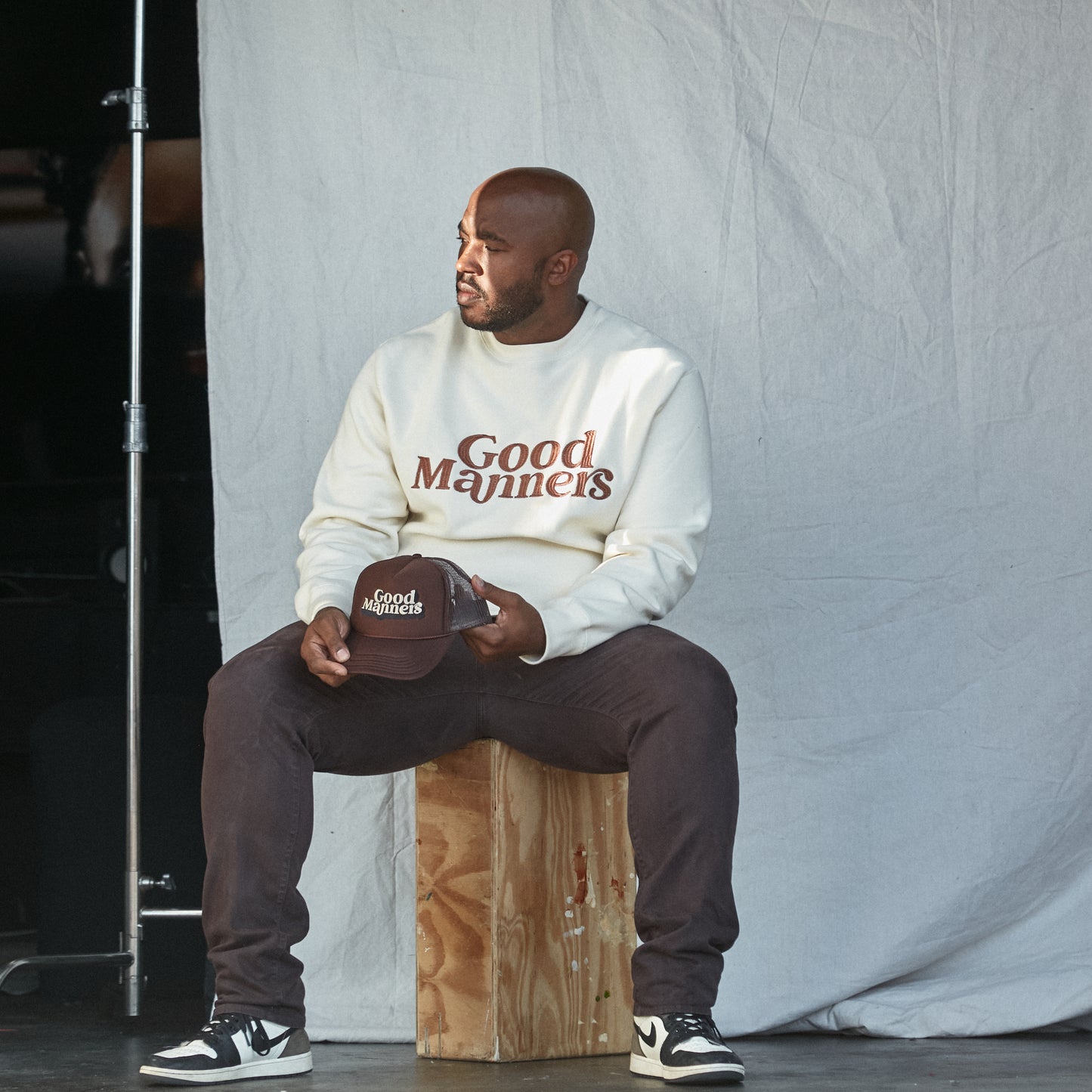 Good Manners Crewneck Sand